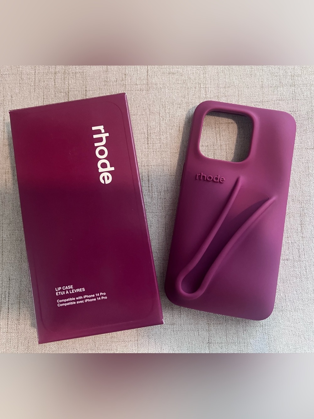 NEW!  RHODE Plum Lip Phone Case for iPhone 14 Pro - Deep Plum
